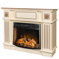 Camino Elettrico da Pavimento 92,9x120x28 cm Effetto Fiamma 1500W Miracle & Ararat Avorio