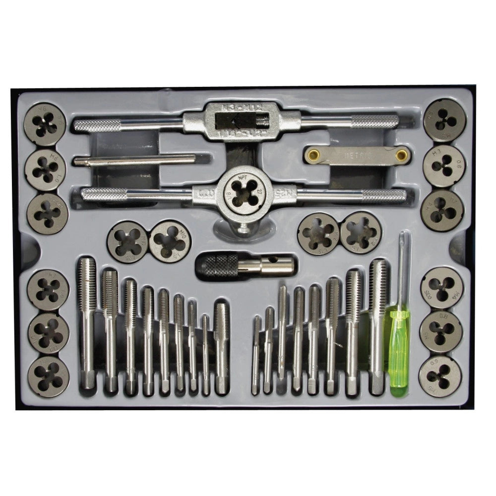 Trade Shop - Kit Filiera 40 Pz Professionale Maschi E Femmine Kit Filiere 40 Pz In Valigia -
