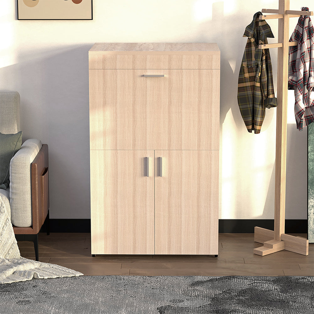 Mobile Asse da Stiro a Scomparsa Salvaspazio Richiudibile 55x38x90,5 cm In MDF Olmo