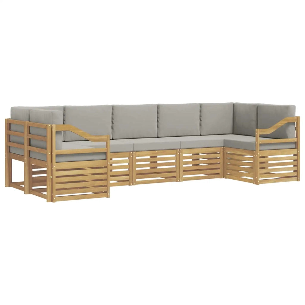 Set divano sezionale 7 pcs Bianco e Grigio Chiaro 3392451