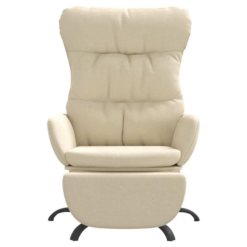 Poltrona Relax con Poggiapiedi Crema in Tessuto cod mxl 7024