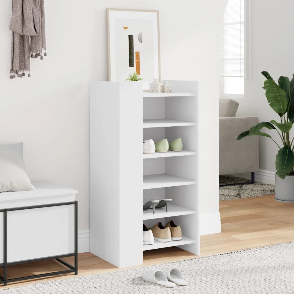 vidaXL Scarpiera Bianca 52x37,5x100 cm in Legno Multistrato
