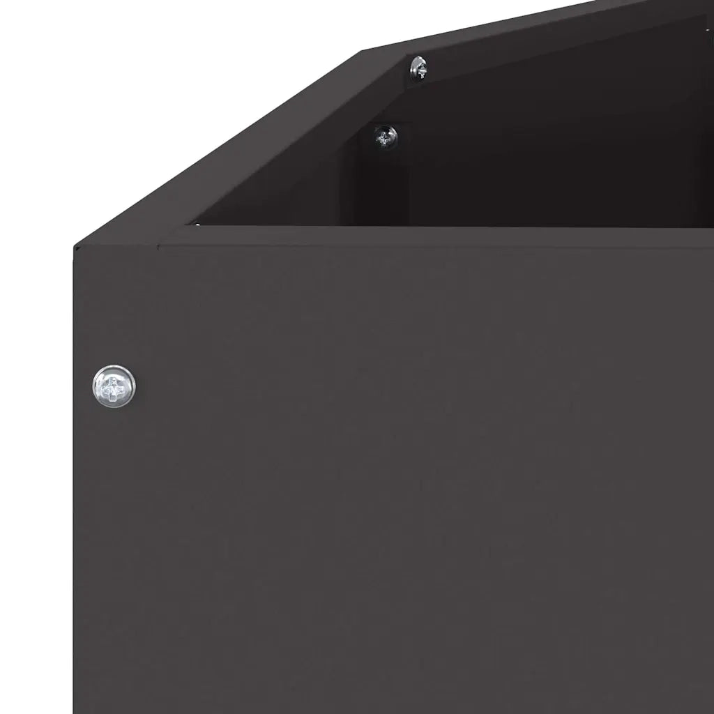 Fioriera | Cassetta per fiori | Vaso Nero 120 x 60 x 50 cm Acciaio