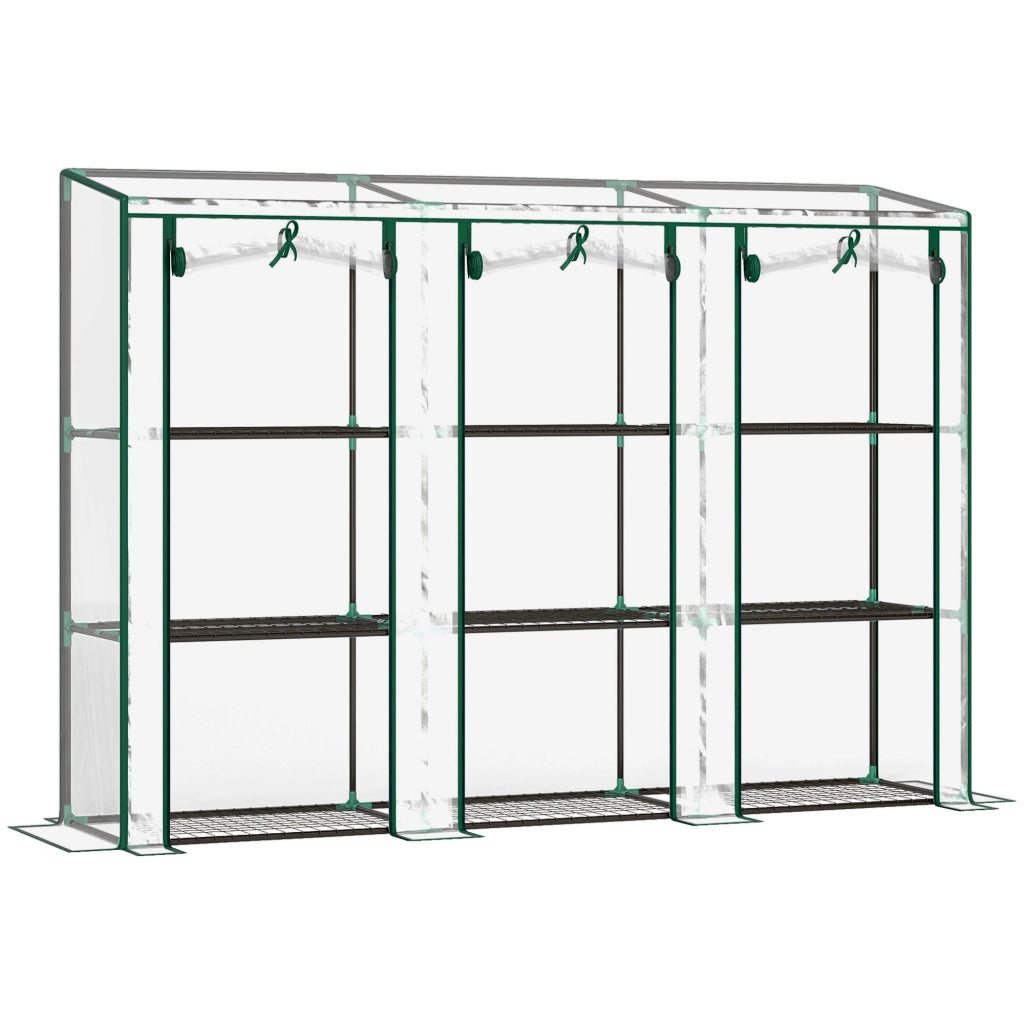 Serra da giardino con scaffali 3 porte scorrevoli ¨C zephmum ¨C trasparente 215x46x151 cm