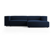 Cosmopolitan Design - Divano angolare destro "Arendal" 3 posti in velluto blu reale 