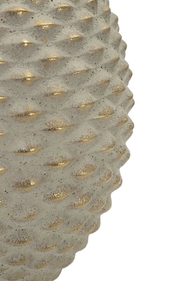 Vaso Pepipas Ball Ø23,5x28,5 cm in Ceramica Grigio e Oro