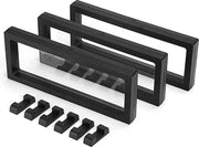 Display Stand Drijvend 3D per 3 Pezzi per Medaglioni Antichi e Challenge Coin con Pin Reversibile 23 x 9 x 1,9cm (Nero)