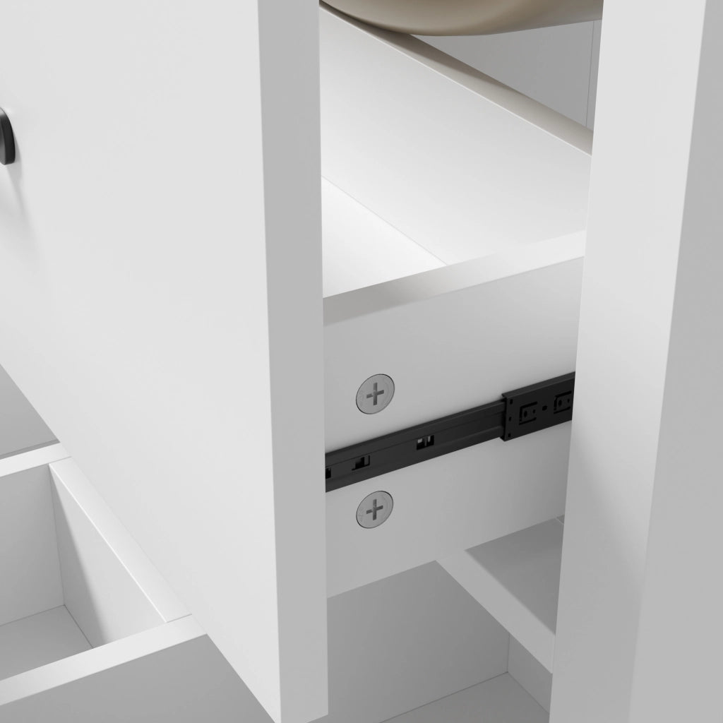 Mobile sottolavabo con lavabo in ceramica, 3 cassetti e vani contenitore, per bagno, bianco, 61 × 47 × 83 cm