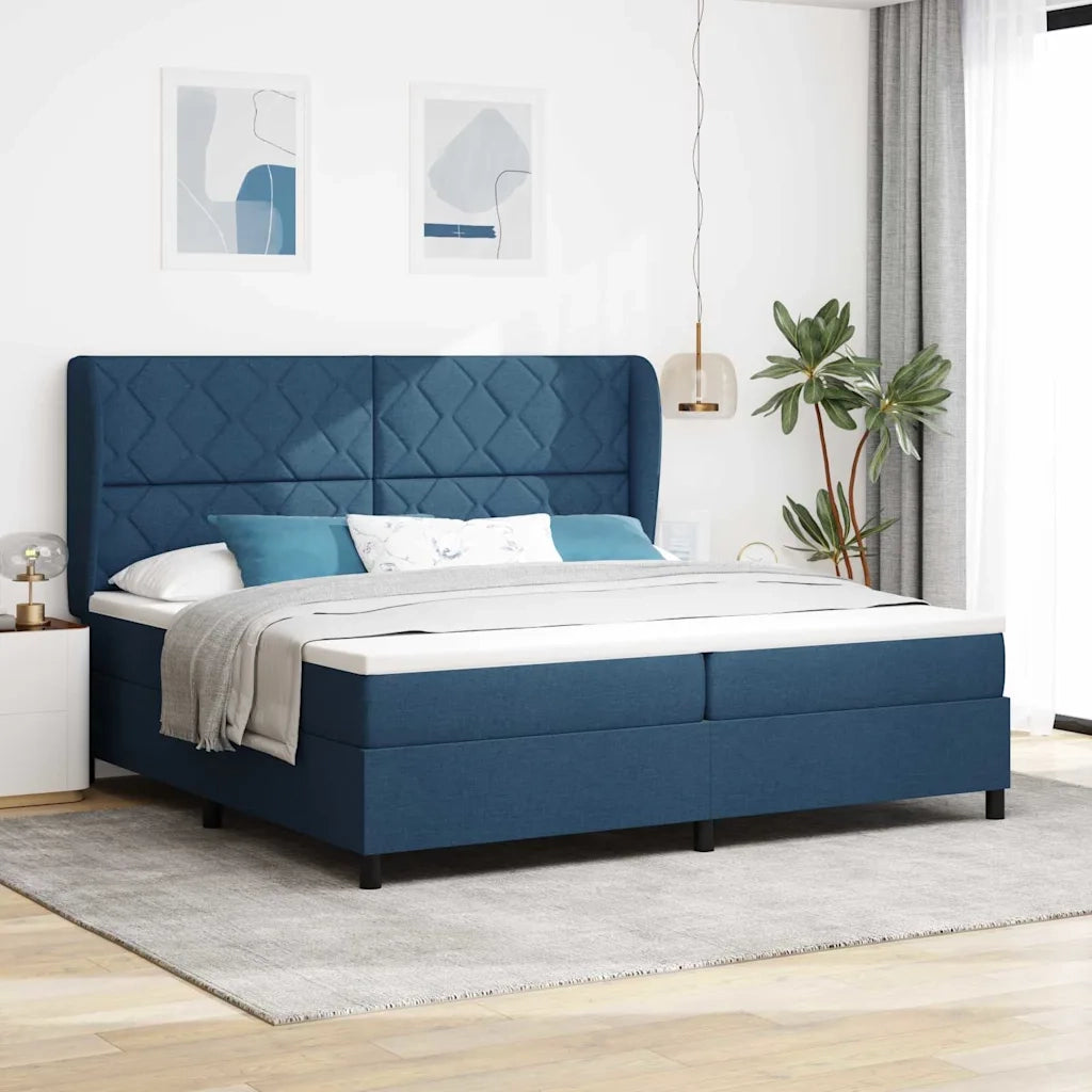 Letto a molle con materasso Blu 200 x 200 cm Tessuto 3340654