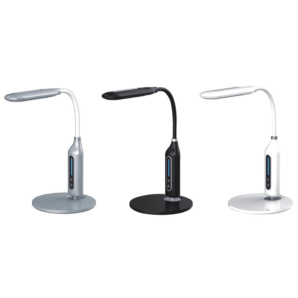 Trade Shop - Lampada Da Tavolo Scrivania Led Luce Touch Snodabile Dimmerabile 3 Modalita' -