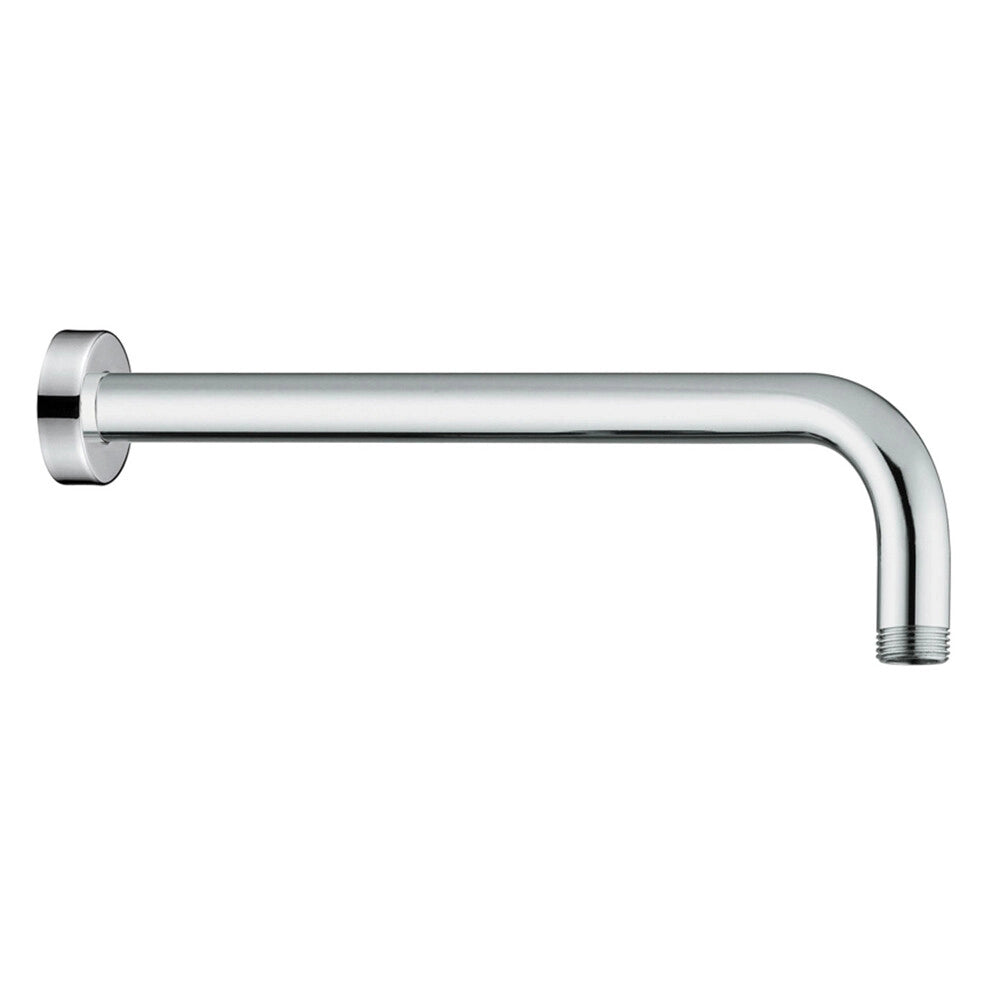 Set doccia cromo con braccio tondo 25 cm e soffione quadrato in abs