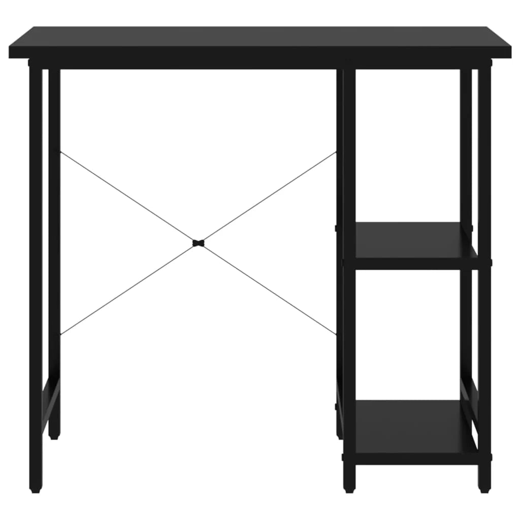 Scrivania per computer postazione di lavoro mobile per computer studio per computer 80 x 40 x 72 cm MDF e metallo nero 02_0023748