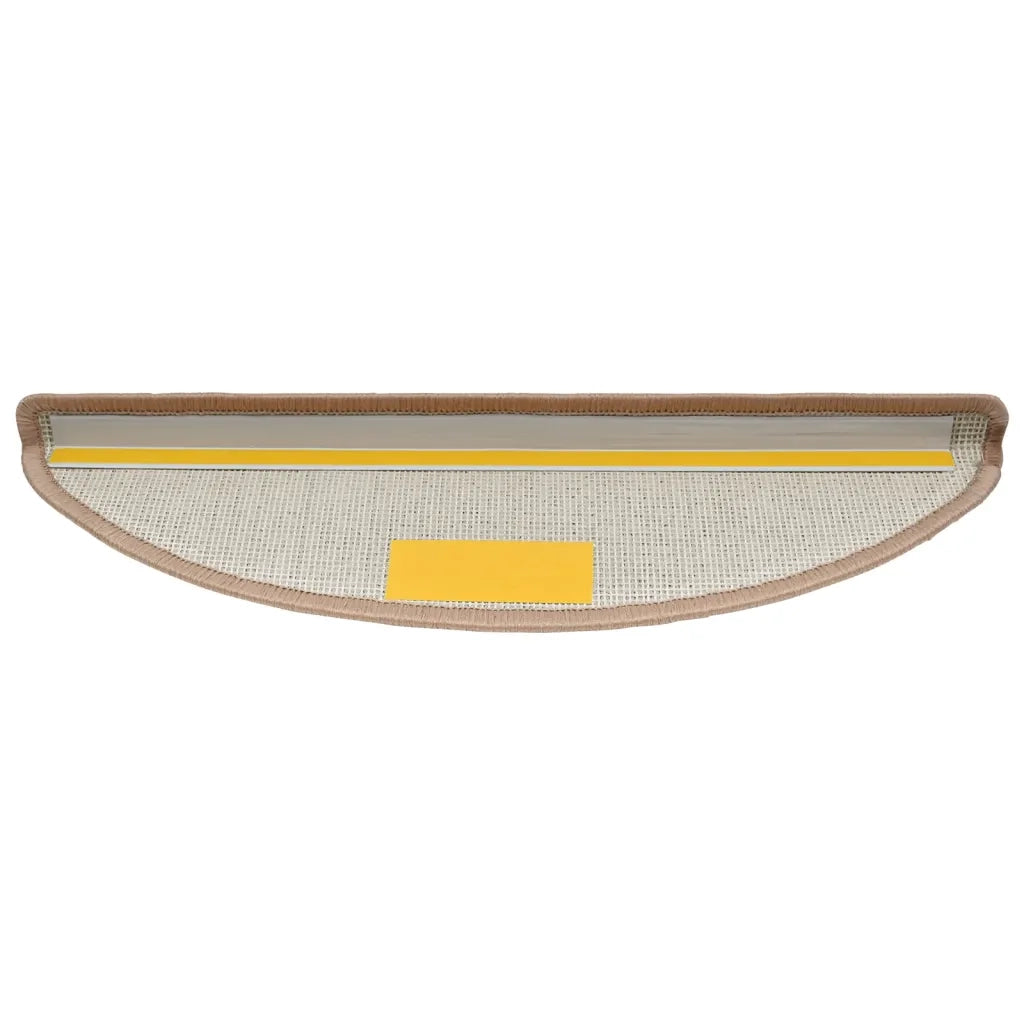 Tappetini per scale 15 pz 56x17x3 cm Marrone chiaro Semicircolari 133878