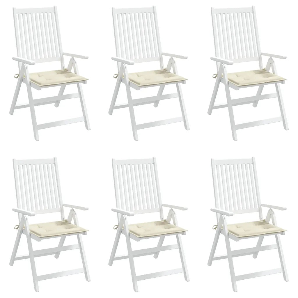 Cuscini per Sedia 6 pz Crema 40x40x4 cm in Tessuto Oxford 314007