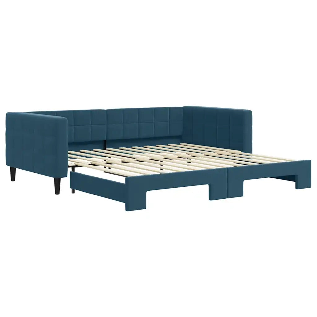 Divano Letto con Letto Estraibile-Sofa Letto-Daybed Blu 100x200 cm in Velluto 229542