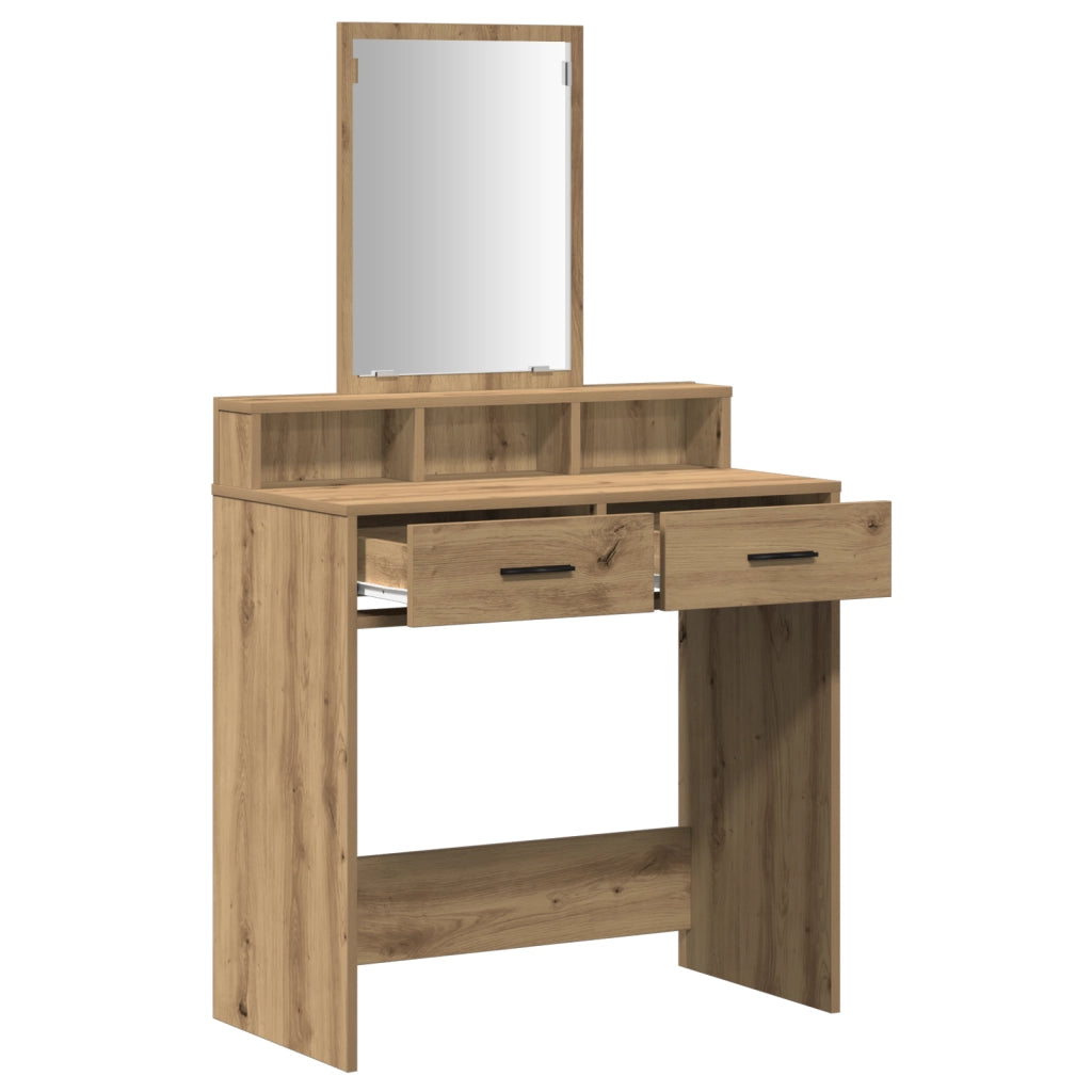 Toilette con cassetti in rovere fatto a mano 79x41x140 cm