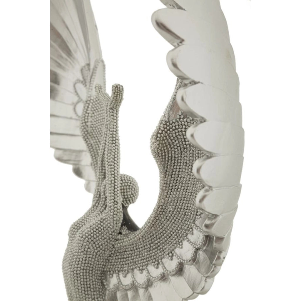 Scultura Fenice, Argento, Poliresina, 26x9x48 cm
