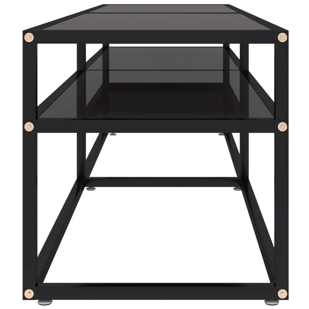Mobile TV multimediale scaffale TV mobile TV sala da pranzo soggiorno camera da letto 160 x 40 x 40,5 cm vetro temperato nero 02_0026074
