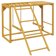 Area gioco per galline in legno 110x40x70 cm naturale con 2 altalene e scala
