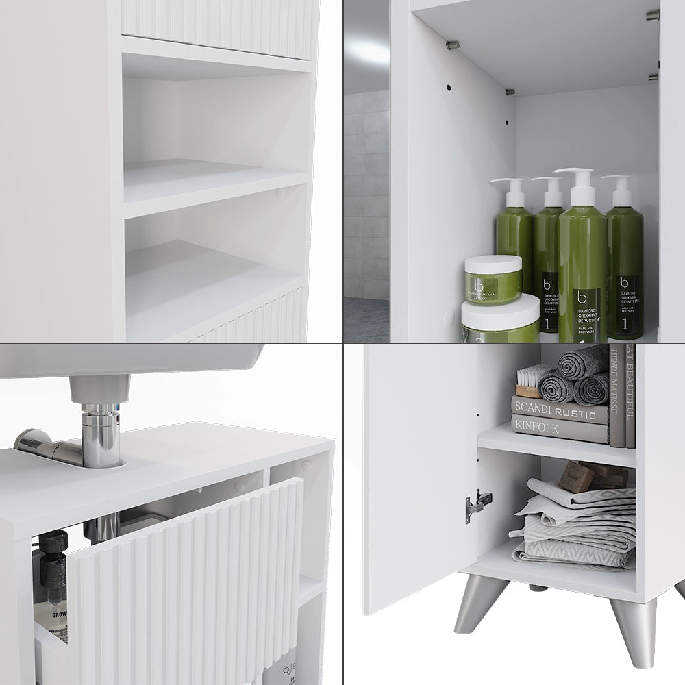 Vicco Set di mobili da bagno Bianco 3 parti