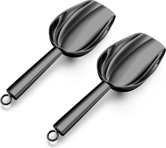 Set di 2 Spatole per Gelato - 18x6 cm Spatole in Gomma Nera