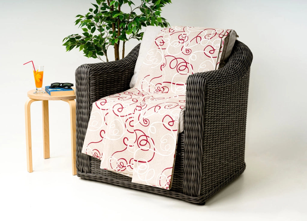 Telo Arredo Granfoulard Copritutto Cotone Made Italy Vari Disegni Arredatutto Copriletto Multiuso - 2 Piazze - Penelope Bordeaux
