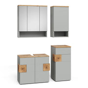 Vicco Set di mobili da bagno Grigio/Artisan 4 parti