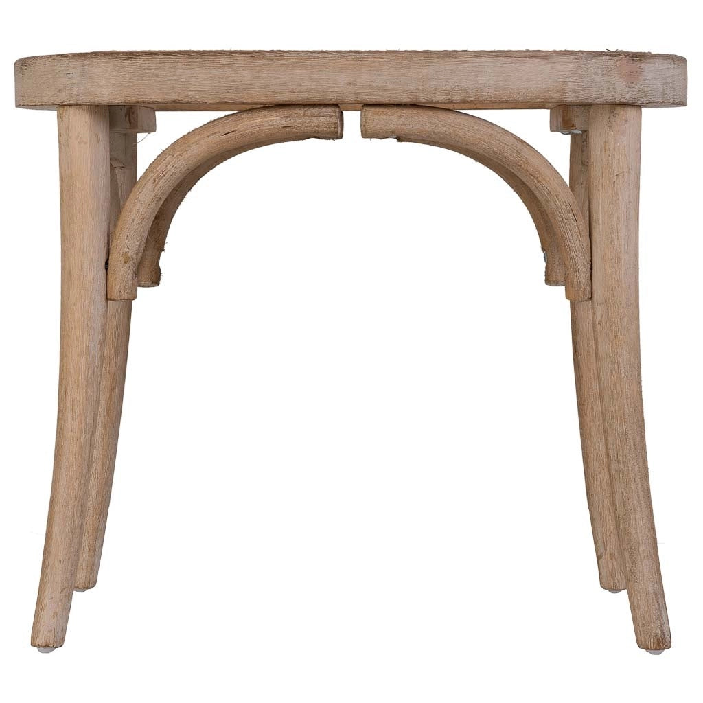 Sgabello in legno con seduta in rattan 55x37x47h cm