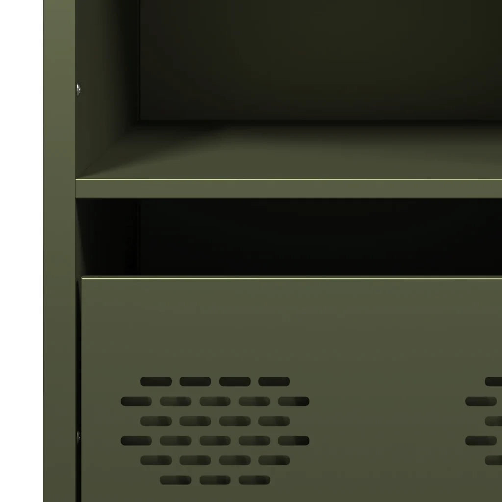 Credenza Verde Oliva 68x39x103,5 cm in Acciaio