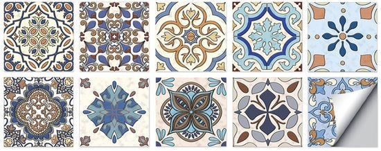 Set di 10 adesivi per parete autoadesivi 20 x 20 cm decorazione per parete adesivi per parete acqua-resistenti PVC per decorazione di casa, cucina e bagno, resistente all'olio, adatti per soggiorno, cucina e bagno, decorazione per parete.