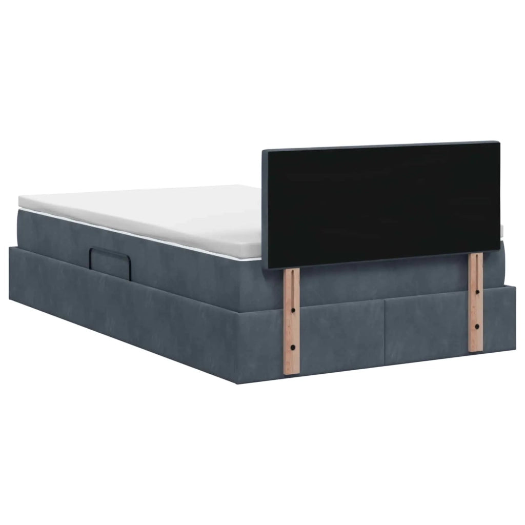 Letto con Contenitore Grigio Scuro 120 x 200 cm Velluto 3458860