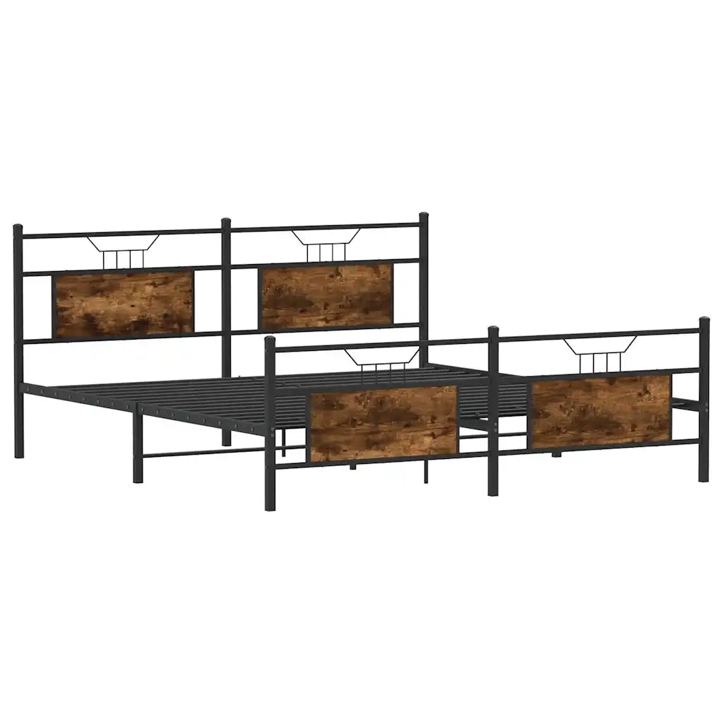 Giroletto senza Materaso in Metallo Rovere Fumo 183x213 cm 3325094