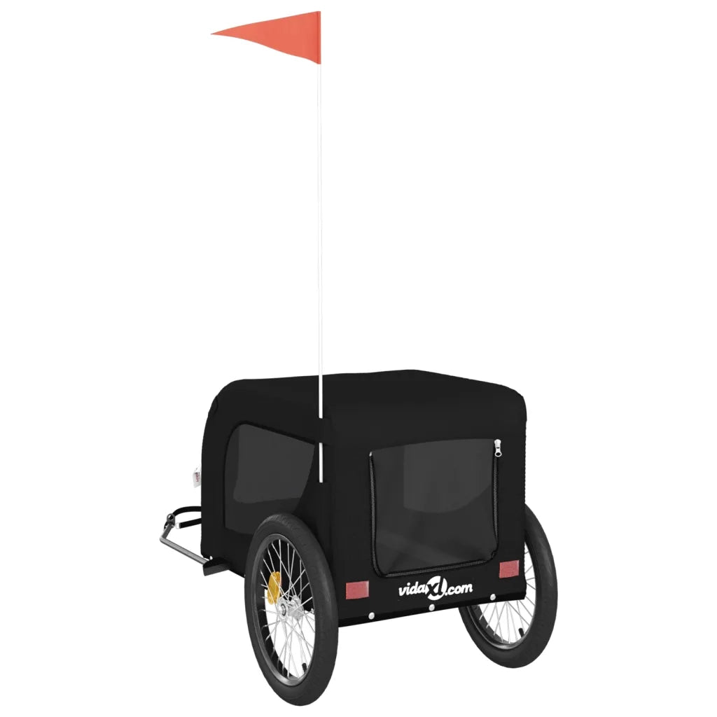 Rimorchio da Bici per Animali Nero Oxford e Ferro CFW8481185