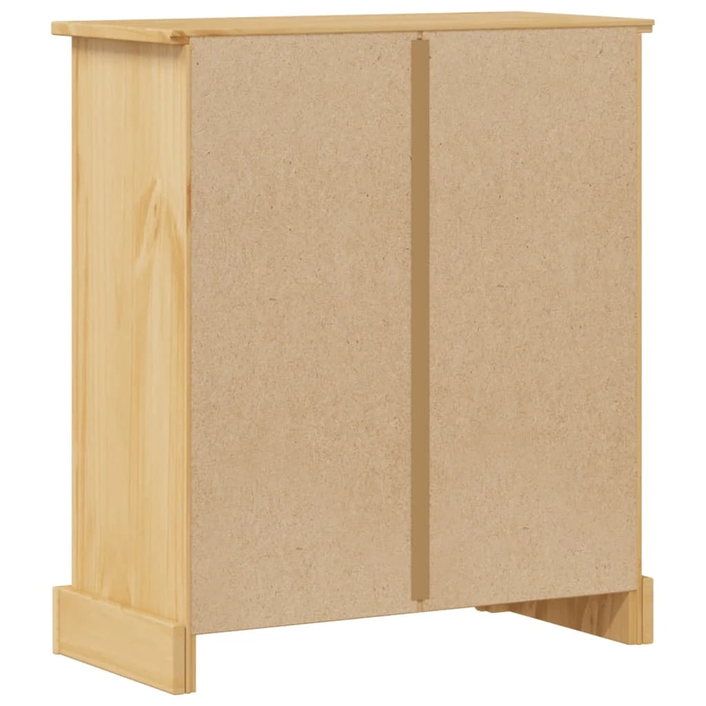 Mobiletto da bagno Corona 70 x 33 x 80 cm ampio spazio di archiviazione stile rustico legno di pino massello finitura miele 02_0057605