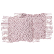 Set di 2 cuscini decorativi in macramè di cotone rosa 40 x 40 cm con nappe in corda Boho Retro Decor accessori