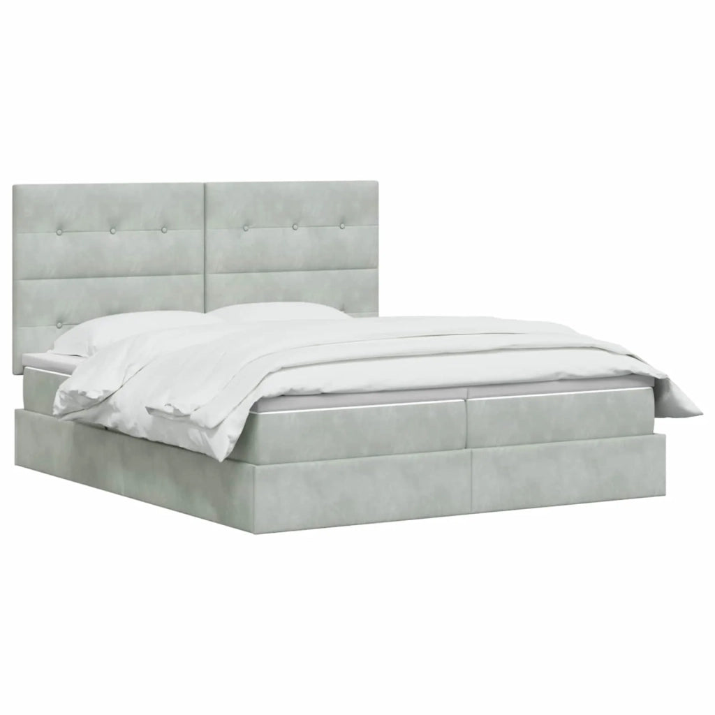 Letto con Contenitore Grigio Chiaro 180 x 200 cm Velluto 3459825