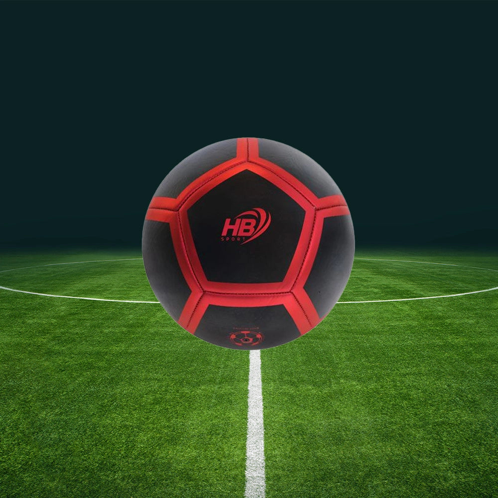 Trade Shop - Pallone Palla Da Calcio Calcetto Nero E Rosso 21 Cm Allenamento Gioco Gara 06563 -