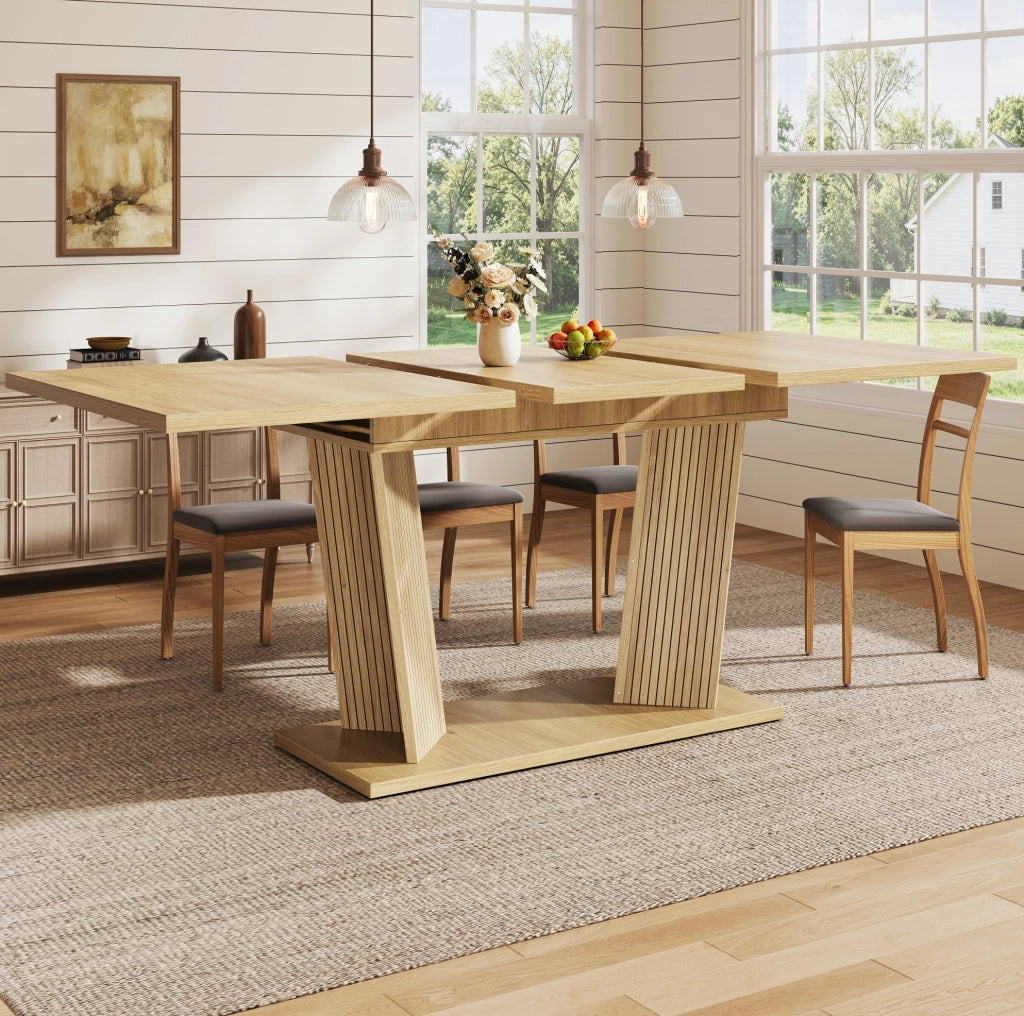 Tavolo da pranzo allungabile 120-160x80 cm in MDF marrone