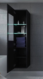 Cassettiera da bagno alta - Rio 131 cm - alta finitura nera - cassettiera alta - arredo - arredo da bagno - cassettiera laterale - cassettiera da bagno