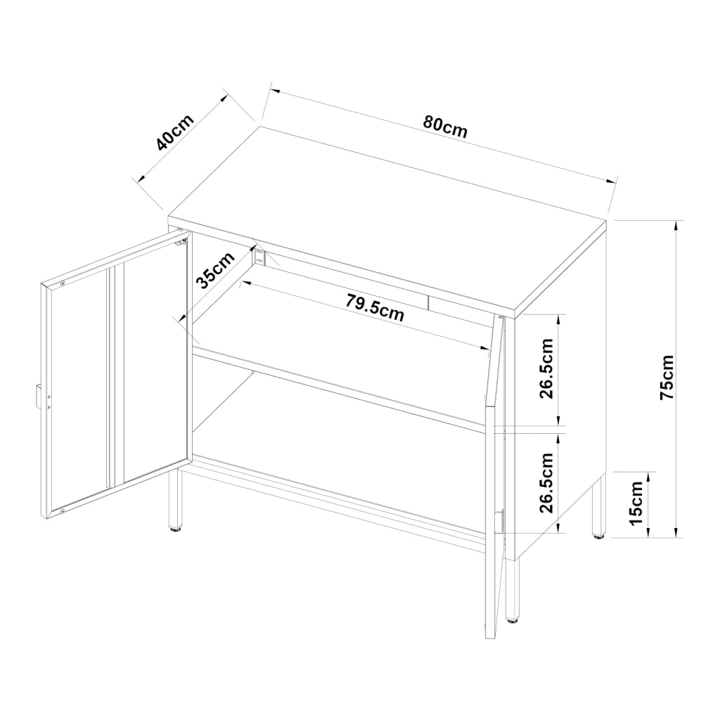 Armadio da Ufficio Hailuoto per Archivio 75 x 80 x 40 cm Acciaio Grigio chiaro [en.casa]