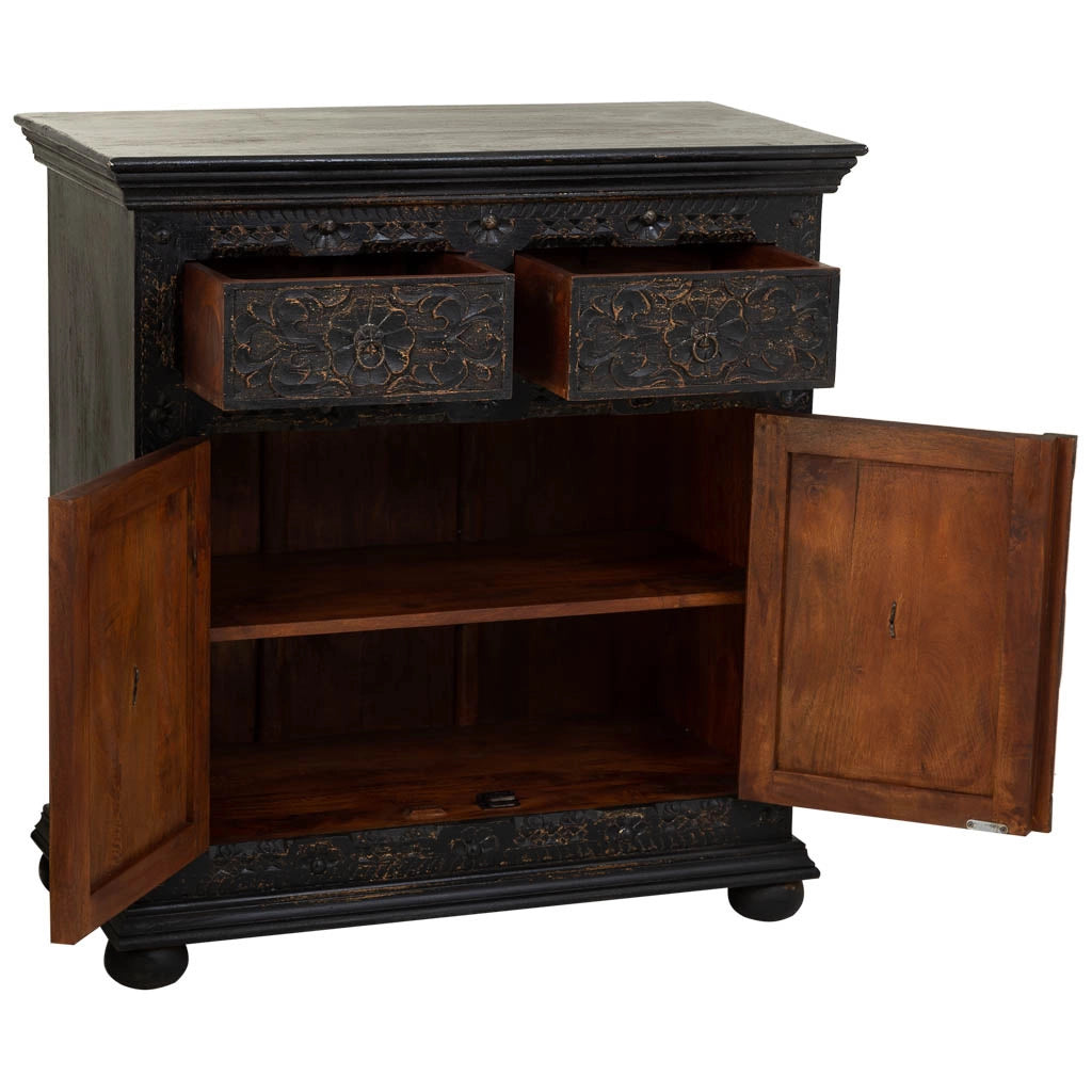 Aparador de madera negro 90x40x90 cm