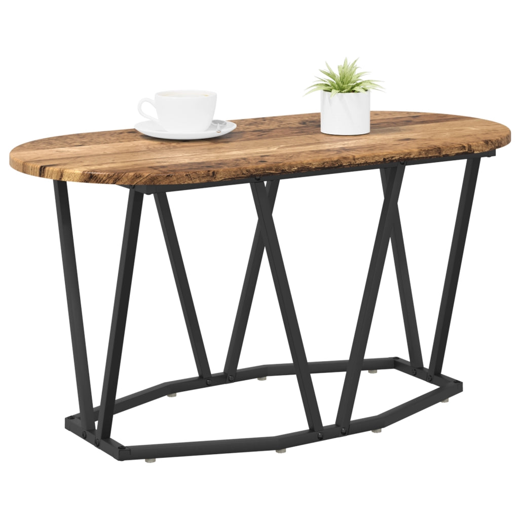 Tavolino da caffÃ¨  in legno riciclato 80x40x40,5 cm in legno ingegnerizzato e metallo