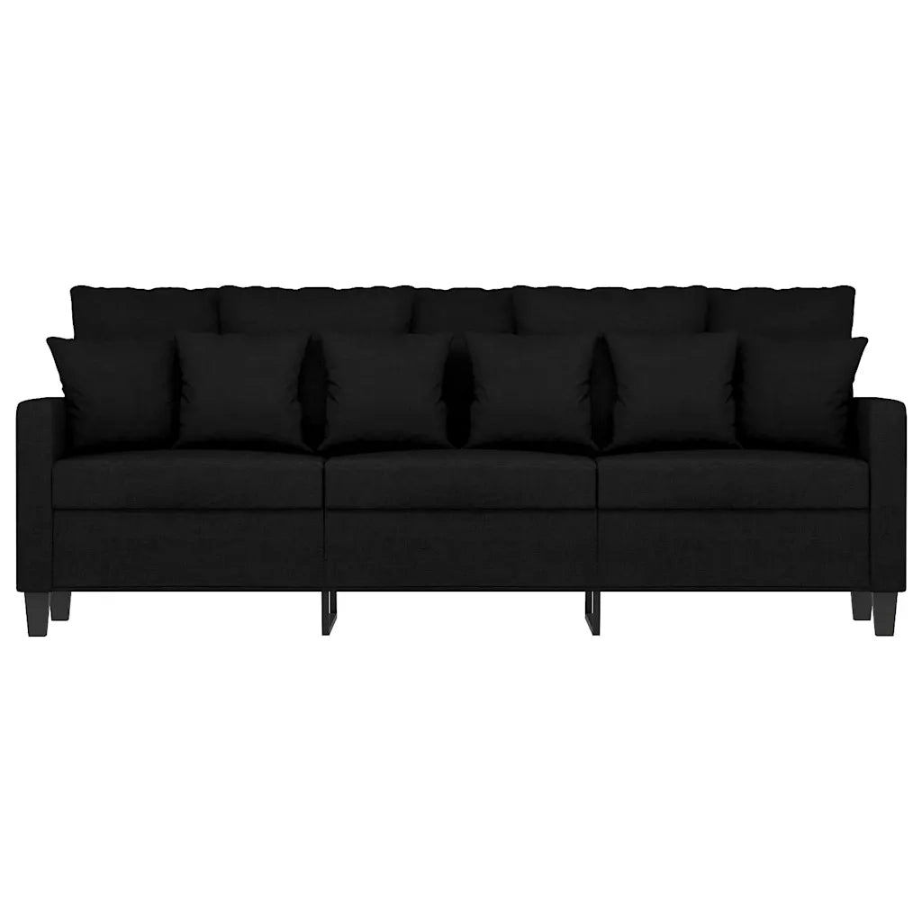 Divano a 3 Posti Nero 180 cm in Tessuto 359279