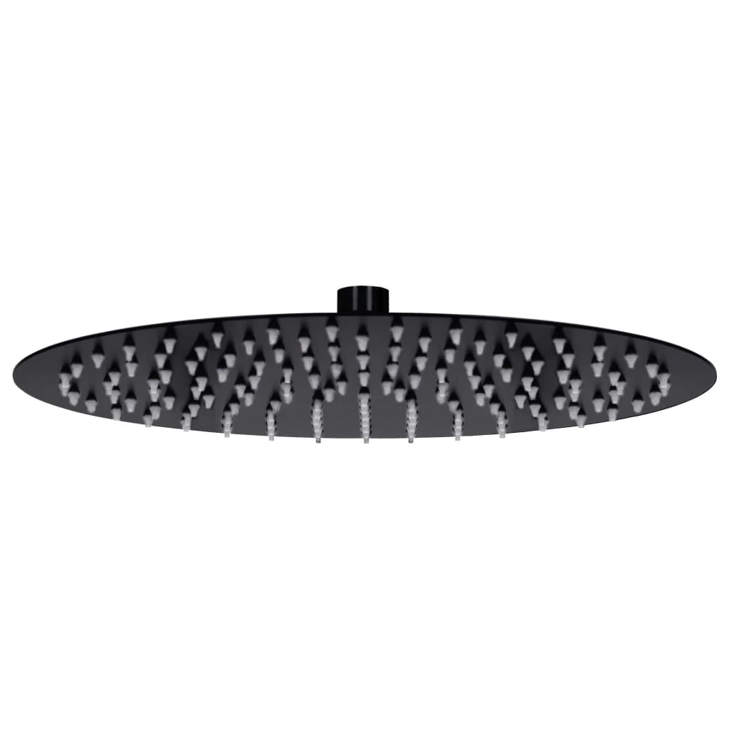 Soffione doccia a pioggia soffione doccia accessorio per il bagno acciaio inox 30 cm rotondo nero 02_0002074