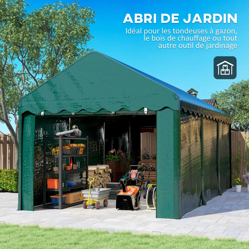 Carport Tende Garage 3x6m con 2 Porte a Rullo ¨C Zephmum ¨C Verde