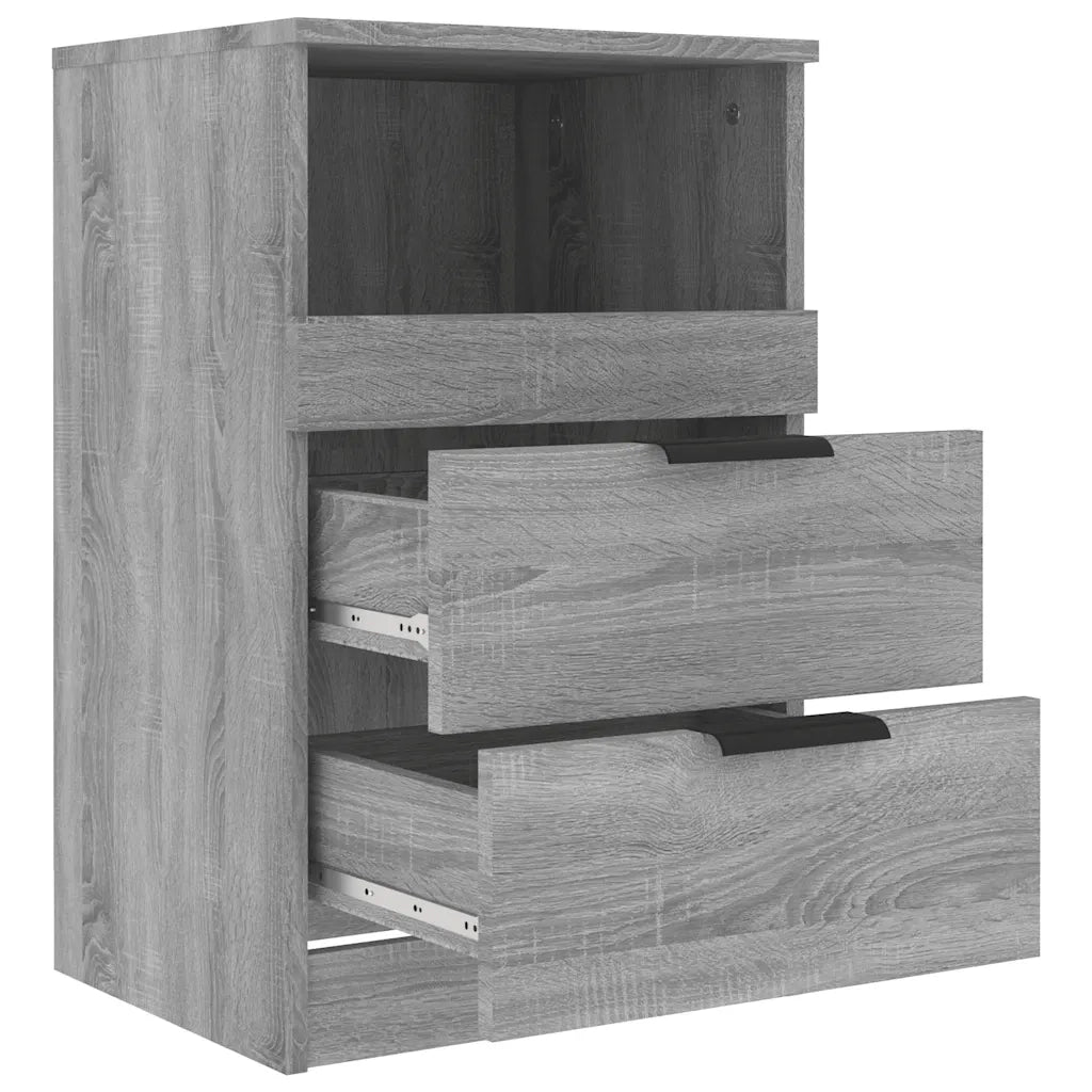 Comodini 2 pz Grigio Sonoma in Legno Multistrato 817042