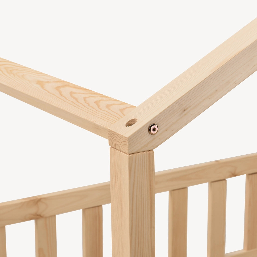 Letto per Cameretta Treviolo a Forma di Casetta in Stile Montessori 90x200 cm Naturale [en.casa]