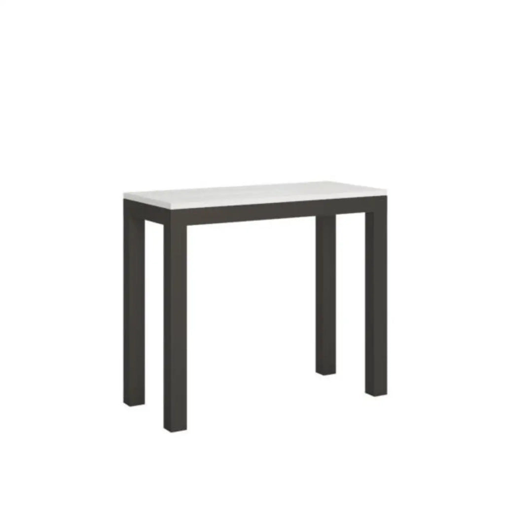 Consolle allungabile 90x40/300 cm Everyday Evolution bianco frassino telaio e gambe antracite