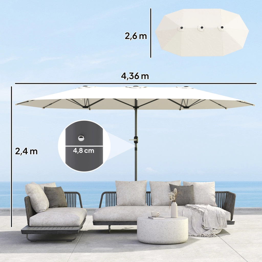Ombrellone da giardino ovale ¨C Zephmum ¨C Beige 436x260 cm