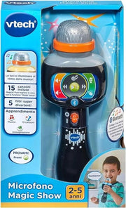 VTech Microfono Magic Show, Microfono Karaoke per Bambini con 15 Canzoni, 5 Filtri Vocali Divertenti, Microfono Bluetoot